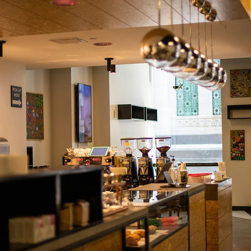 Coffee shop with a coffee program