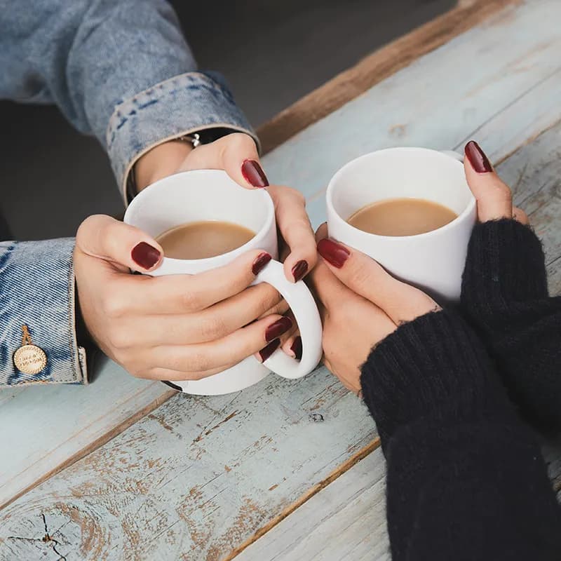 Shared decaf coffee with friends